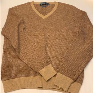 Polo brown/tan v neck sweater